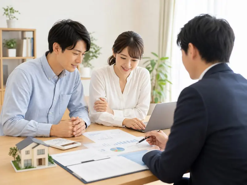 住宅ローンの返済計画を確認する資料と電卓